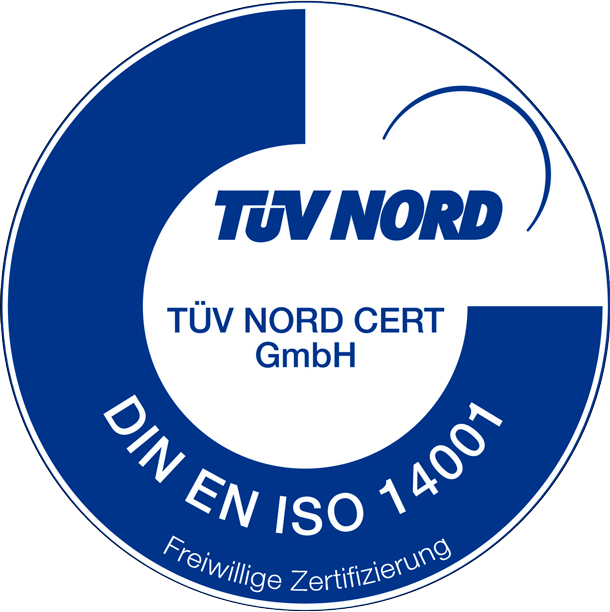 Zertifikat TÜV NORD DIN EN ISO 14001:2015
